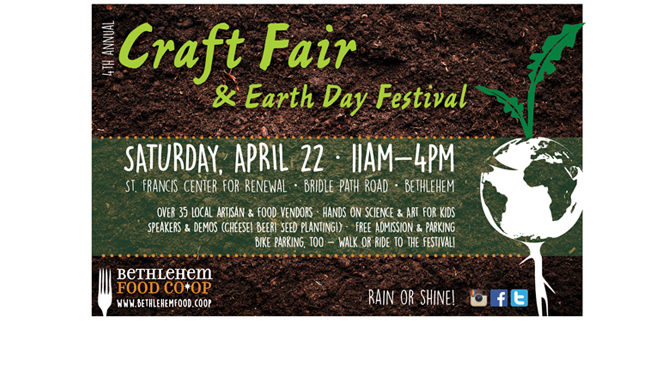 Bethlehem Food Co-op’s 4th Annual Craft Fair & Earth Day Festival on Saturday 4/22