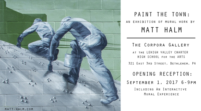 FREE Opening Reception for Matt Halm’s Exhibition of Mural Work entitled:  Painting the Town