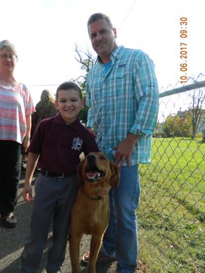 Sean (gr.1) and his father Dan with their doggie