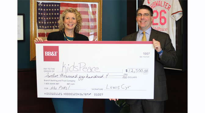 BB&T Donates $12,500 to KidsPeace Programs in Pennsylvania