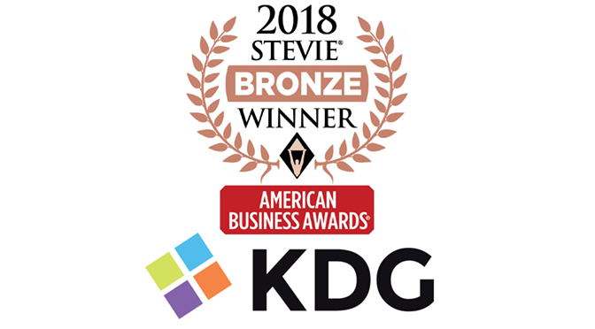 KDG  HONORED AS AN INFORMATION TECHNOLOGY DEPARTMENT OF THE YEAR BY 2018 AMERICAN BUSINESS AWARDS®