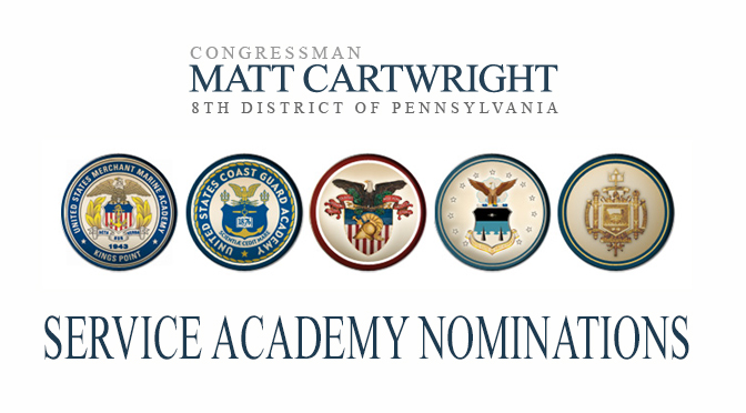 Congressman Cartwright Announces 2018 Service Academy Nominations for Northampton County