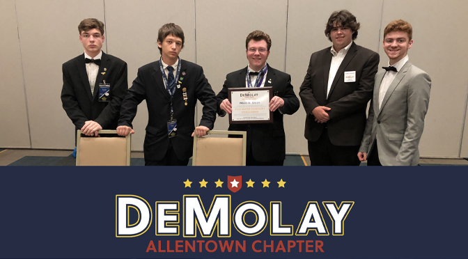Allentown DeMolay Wins Most Outstanding DeMolay Chapter in Pennsylvania for Second Year in a Row