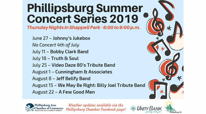 Phillipsburg Area Chamber of Commerce presents ﻿2019 Phillipsburg Summer Concert Series