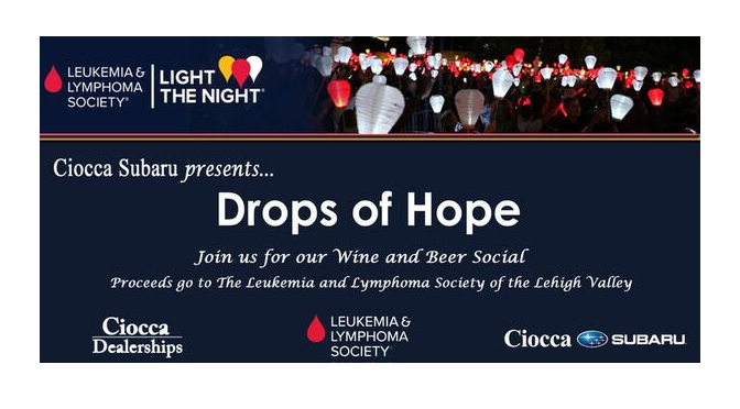 Join Ciocca Subaru for our Wine and Beer Social where we’ll have music, raffles and more to support The Leukemia & Lymphoma Society.