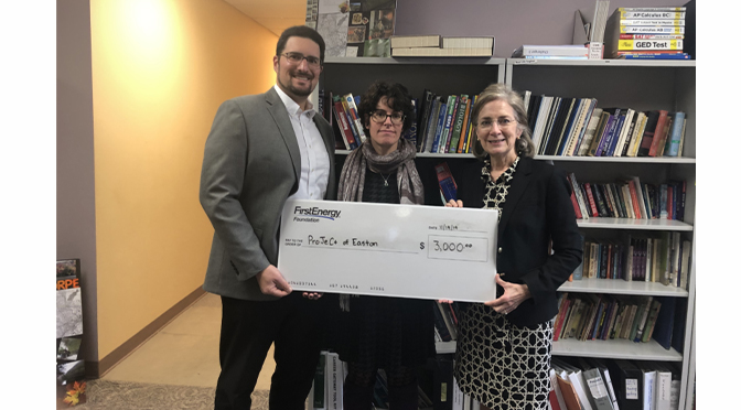 ProJeCt of Easton, Inc. Announces Support from Met-Ed/FirstEnergy Corp.