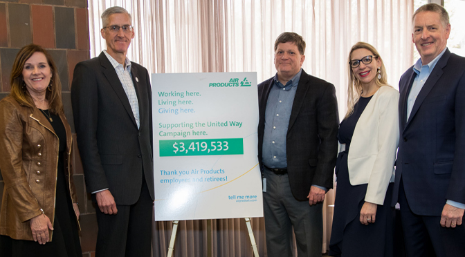 Air Products Employees, Retirees and the Air Products Foundation Donate $3.4 Million through Annual United Way Campaign