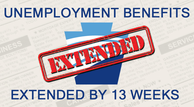 Unemployment Benefits Extended by 13 Weeks