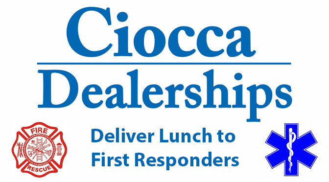 Ciocca Dealerships Deliver Lunch to First Responders with Diner Sign Proceeds