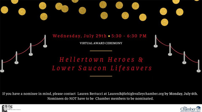 Tune in Tomorrow for Hellertown Heroes & Lower Saucon Lifesavers:  A Virtual Awards Ceremony