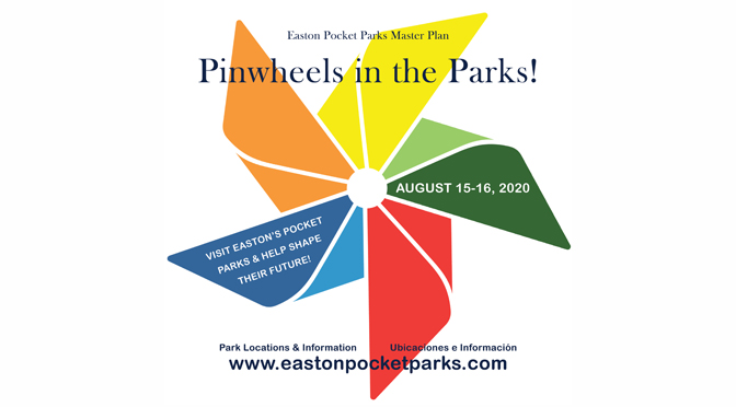 City of Easton Pocket Parks Master Plan kicks off with colorful Pinwheels in the Park art installation at seven sites