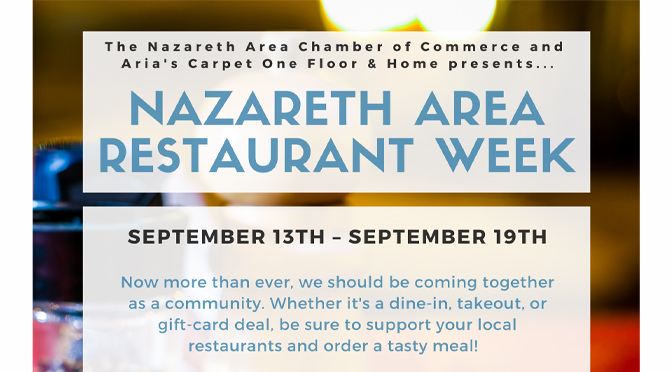 Nazareth Area Restaurant Week 2020 Starts on Sunday, September 13th