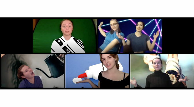 ‘Run Glue Tree Pour Dive’ physical theater at Muhlenberg College