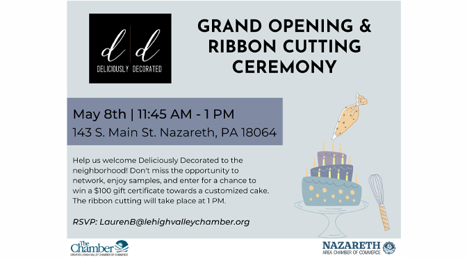 Grand Opening & Ribbon Cutting Ceremony to be hosted  for Deliciously Decorated