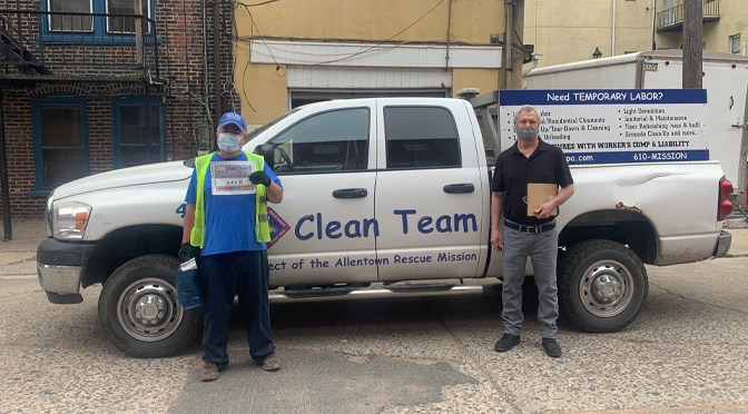 The Allentown Rescue Mission’s Clean Team Workforce Employee of the Month John R.
