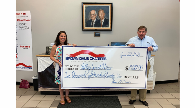 Valley Youth House Receives $2,870 from the Brown-Daub Family of Dealerships