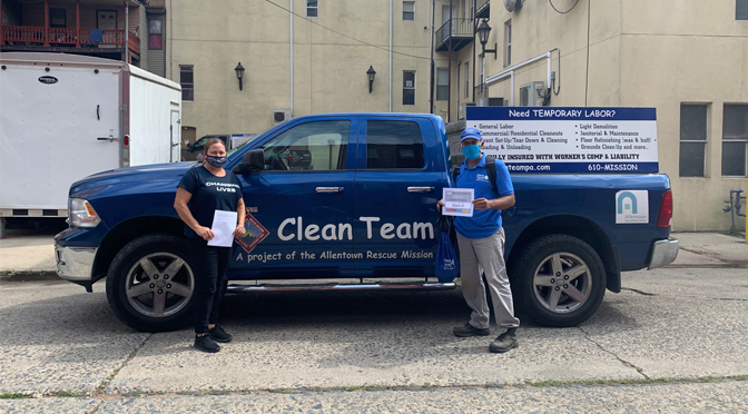 The Allentown Rescue Mission’s Clean Team Workforce Employee of the Month Mark H.
