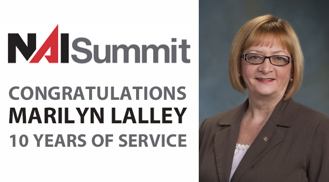 NAI Summit Congratulates Marilyn Lalley on 10 Years of Service