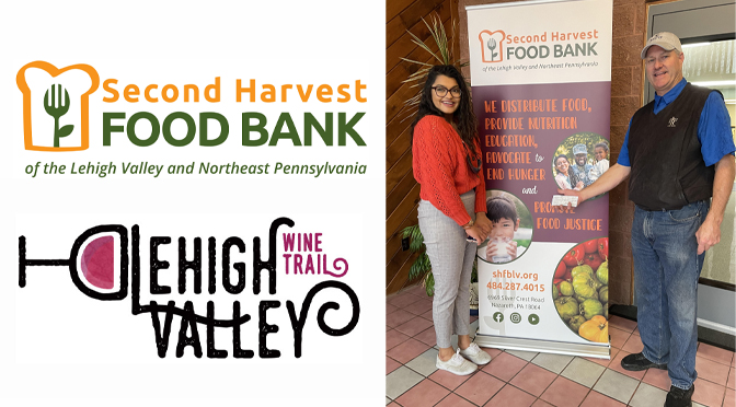 Lehigh Valley Wine Trail November event “Giving Before Thanks” results in $600 donation to Second Harvest