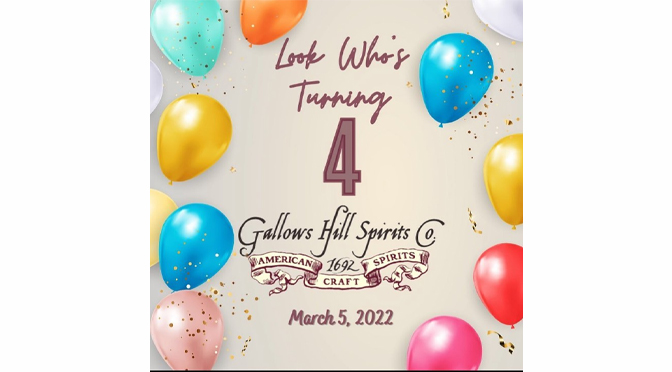 Happy 4th Anniversary to Gallows Hill Spirits Co.