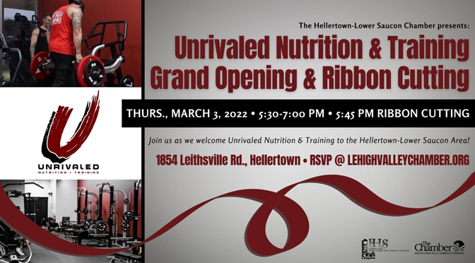 Ribbon Cutting Ceremony to be held for Unrivaled Nutrition & Training
