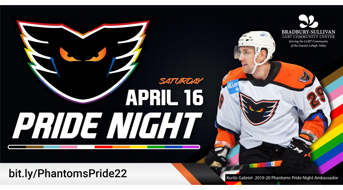 Bradbury-Sullivan LGBT Community Center and Lehigh Valley Phantoms Partner for 2022 Pride Night at the Phantoms