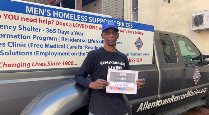 The Allentown Rescue Mission’s Clean Team Workforce Employee of the Month for May
