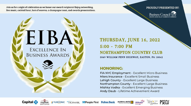 Business Council of the Lehigh Valley Chamber presents 2022 Excellence in Business Awards