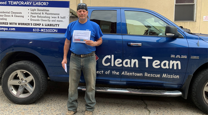 The Allentown Rescue Mission’s Clean Team Workforce Employee of the Month of June