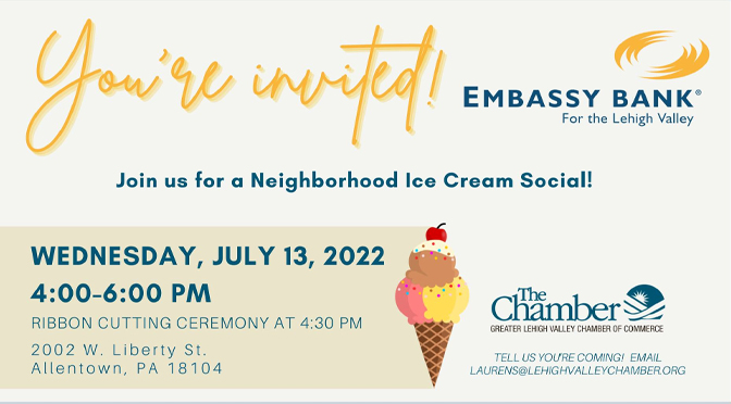 Embassy Bank to celebrate new Allentown location with ribbon cutting, ice cream social