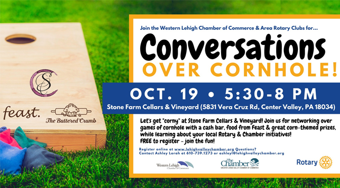 Conversations Over Cornhole with local Rotary Clubs