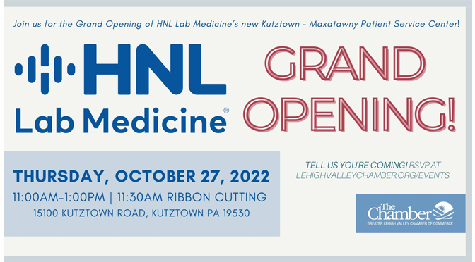 HNL Lab Medicine Kutztown-Maxatawny Patient Service Center to celebrate grand opening with ribbon cutting