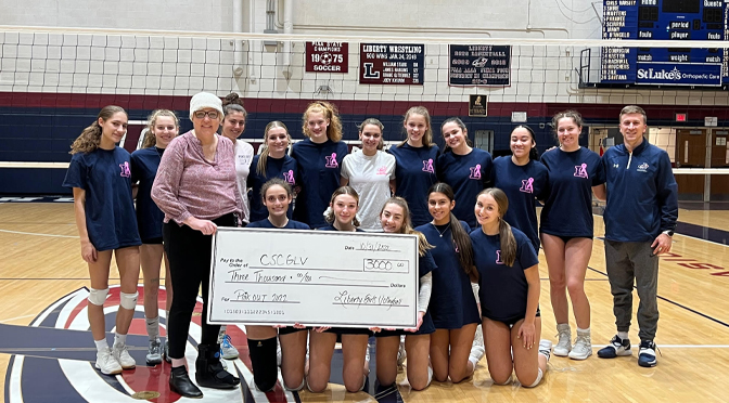 Liberty High School Girls Volleyball Makes Donation to  Cancer Support Community of the Greater Lehigh Valley