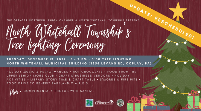 Inclement Weather reschedules the North Whitehall Township Tree Lighting Ceremony!