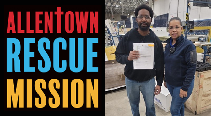 The Allentown Rescue Mission’s Clean Team Workforce Employee of the Month for January