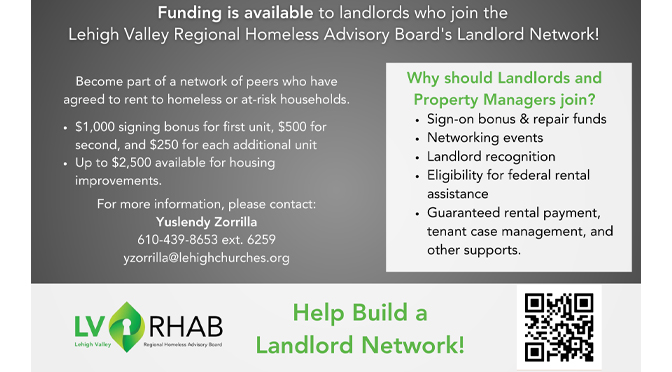 Lehigh Valley Regional Homeless Advisory Board Offers Landlord Engagement Program