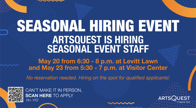 ArtsQuest Hiring Event Staff for 2023 Season