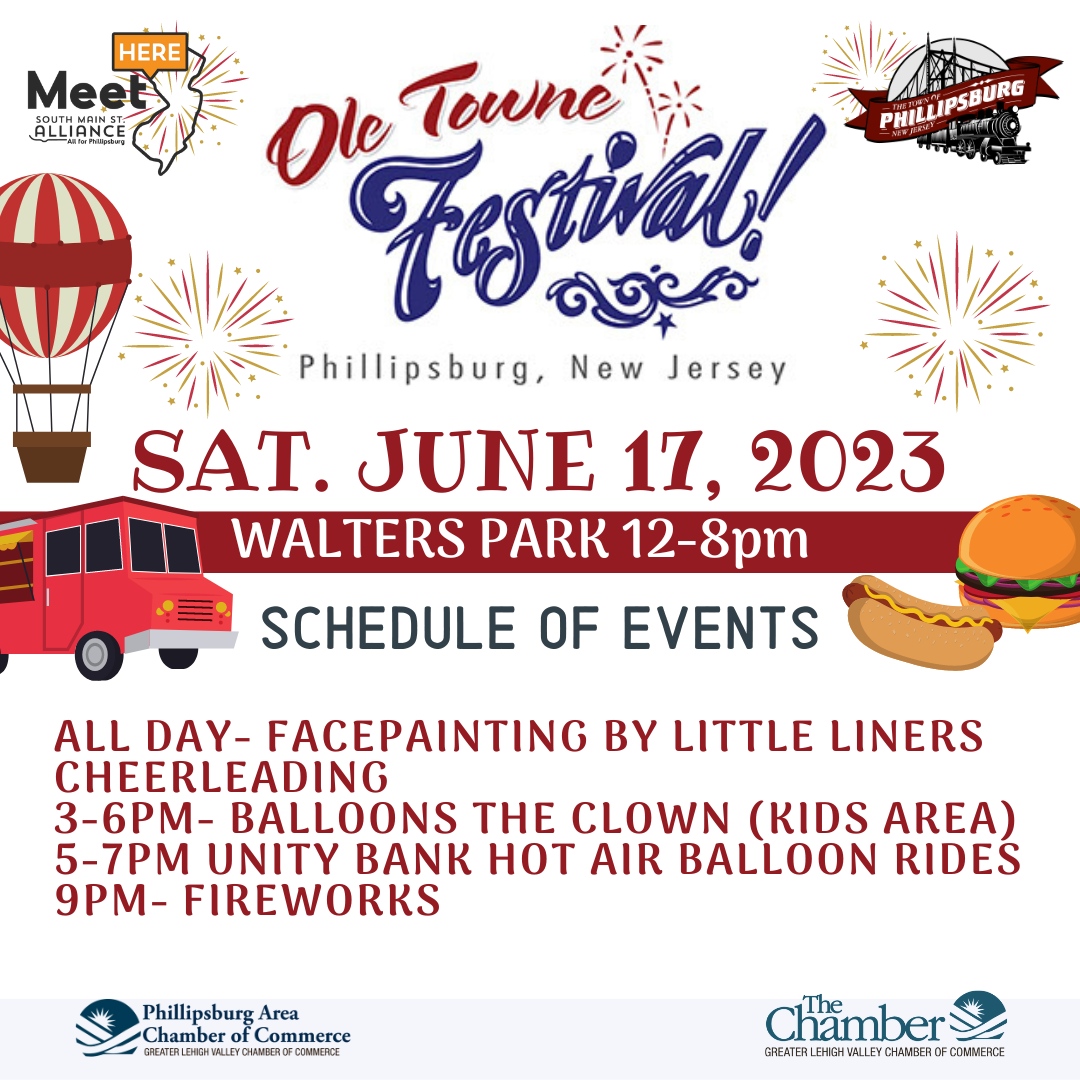 Ole Towne Festival Weekend Event Line Up, June 16th-18th, Phillipsburg, NJ, The Valley Ledger