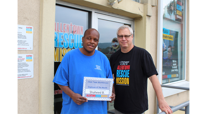 The Allentown Rescue Mission’s Clean Team Workforce June Employee of the Month