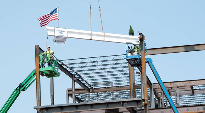 LVHN Completes Steel Construction for Gilbertsville Hospital, Medical Office Building