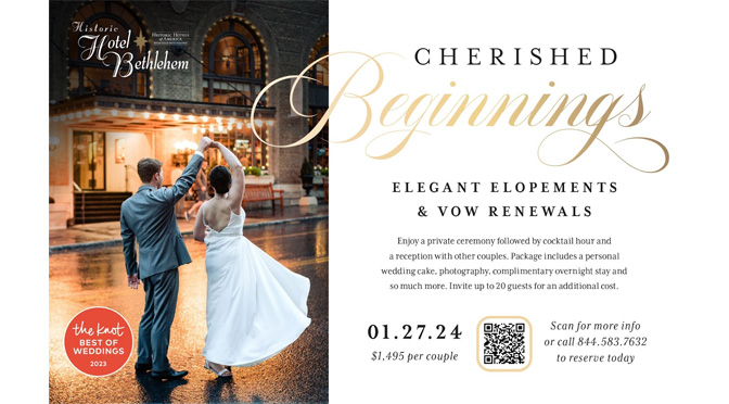 Historic Hotel Bethlehem invites couples to combined wedding reception