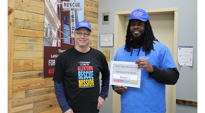 The Allentown Rescue Mission’s Clean Team Workforce October Employee of the Month