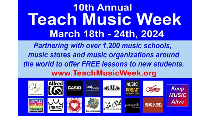 FREE Music Lessons to Celebrate 10th Annual Teach Music Week – 1,200+ Locations
