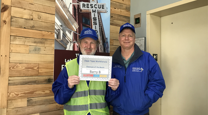 The Allentown Rescue Mission’s Clean Team Workforce March Employee of the Month