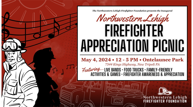 INAUGURAL NORTHWESTERN FIREFIGHTER APPRECIATION PICNIC TO BE HELD ON MAY 4TH IN ONTELAUNEE PARK