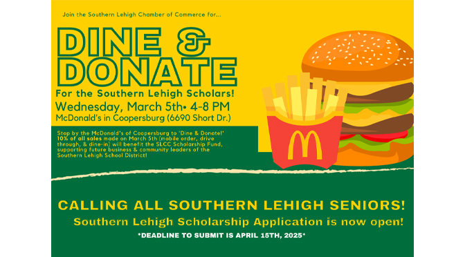 Southern Lehigh Chamber of Commerce Hosts Dine & Donate Event at McDonald’s to Support Local Scholarship Fund